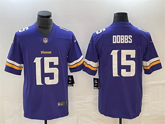 Men's Minnesota Vikings #15 Josh Dobbs Purple Vapor Untouchable Limited Stitched Jersey